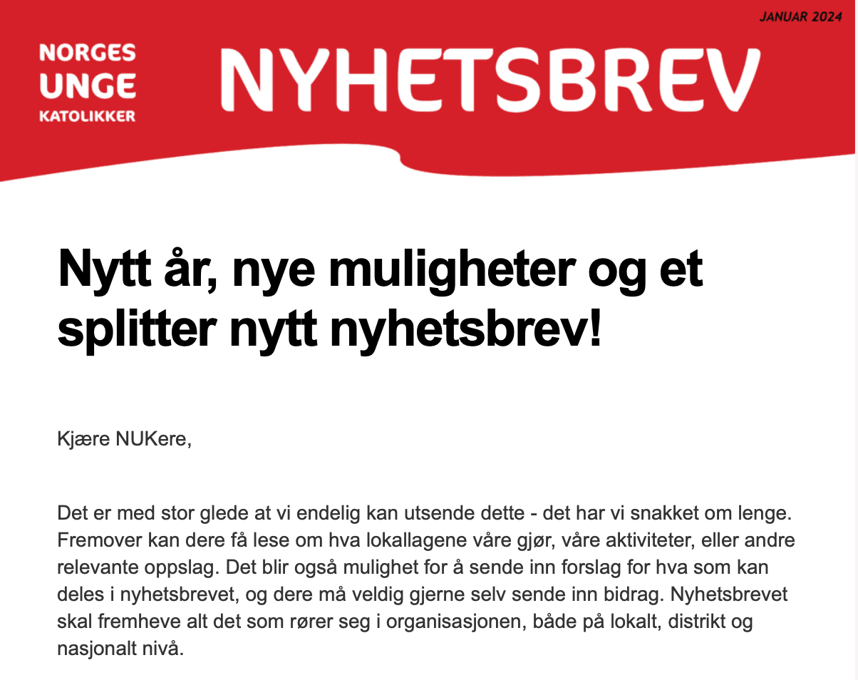 Vi har fått nyhetsbrev!